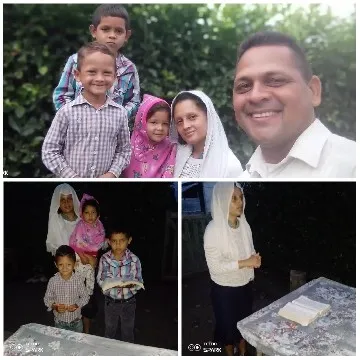 Family Posing Outdoors Together