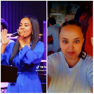 Singing Woman and Close-Up Selfie
