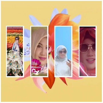 Four Outfits Against Flower Background