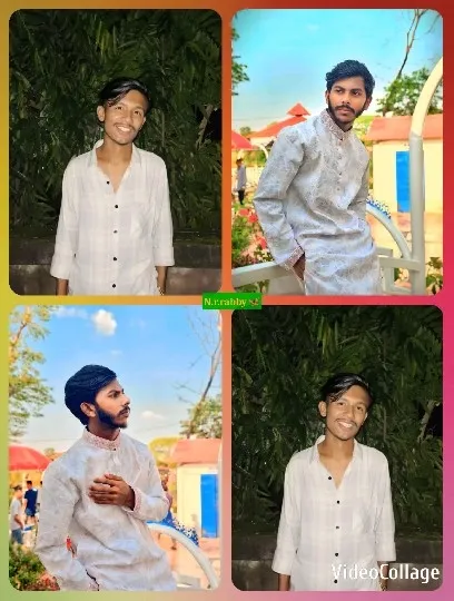 Young Man Posing in Garden