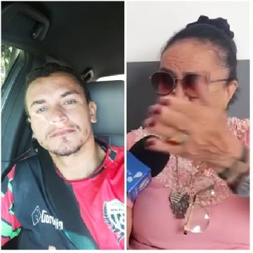 Man in Car and Woman with Microphone