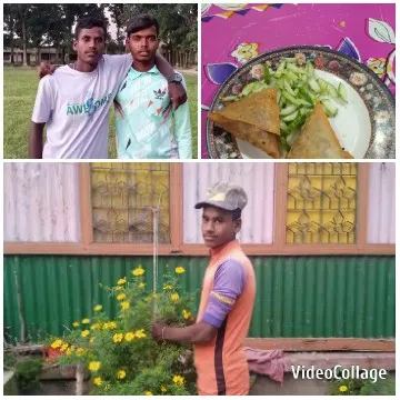 Friends Posing and Food Plate