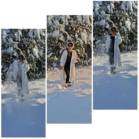 Enjoying Winter in a Snowy Landscape