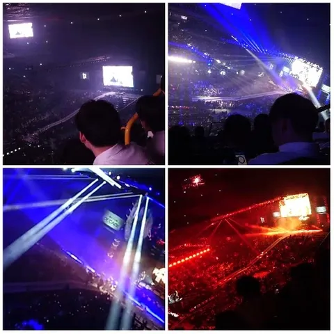Concert Audience with Bright Lights