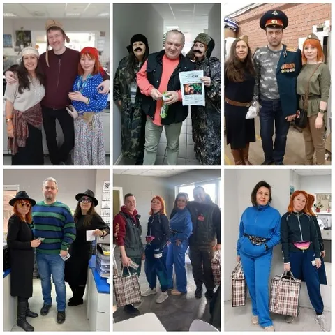 Adults in Various Costumes Together