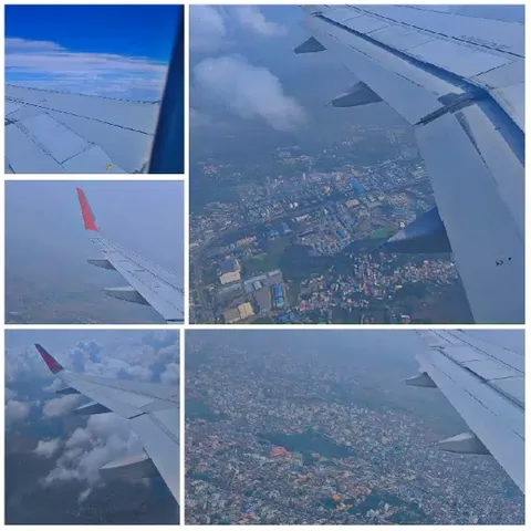Airplane Views of Wings and Landscapes