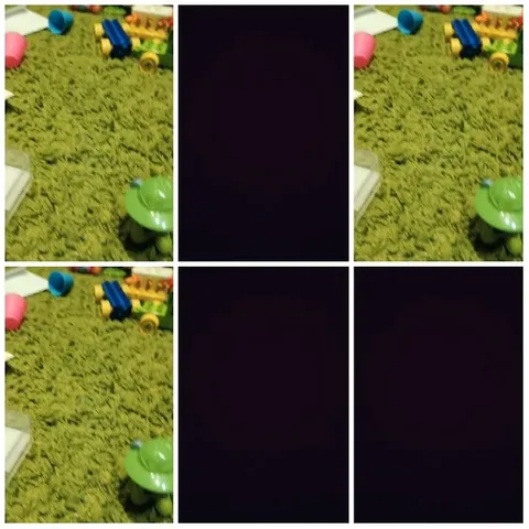 Toys on Green Carpet with Dark Areas