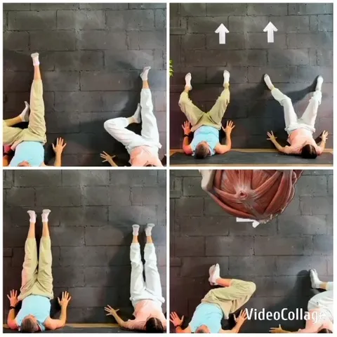 Couple Exercising Against a Wall
