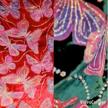 Pink Butterflies on Vibrant Red Background