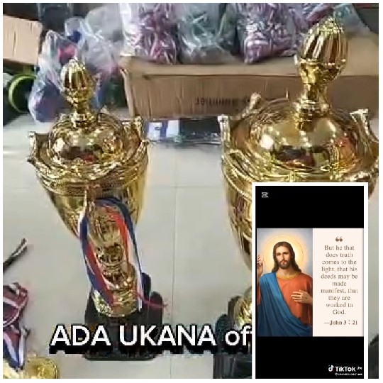 Gold Trophies with Religious Quote