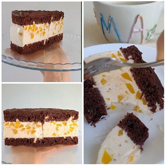 Layered Cake with Orange Chunks