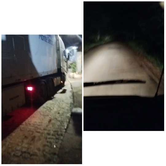 Truck Parked and Night Road View