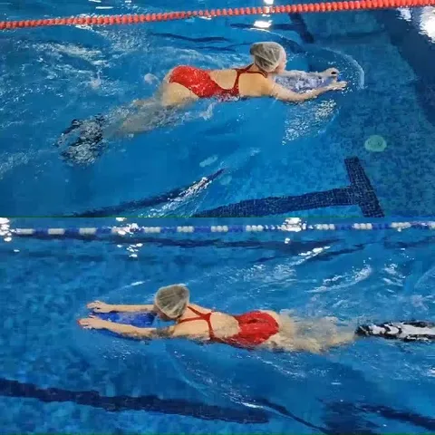 Swimming in Clear Blue Pool