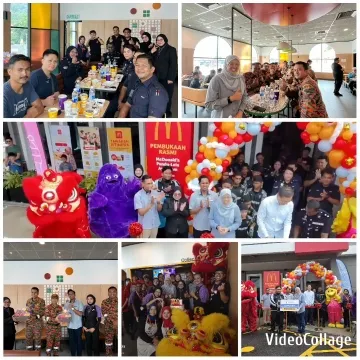 Celebration with Mascots and Balloons