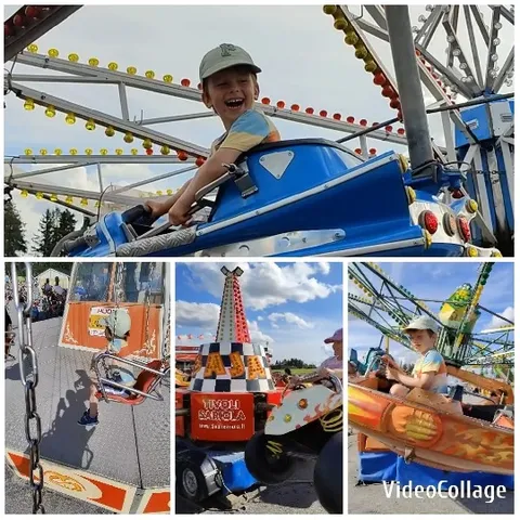 Child Enjoying Amusement Park Rides