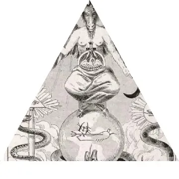 Mystical Goat-Headed Illustration