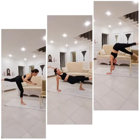 Yoga Poses in Cozy Home