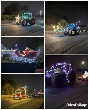 Tractors Decorated for Holiday Parade