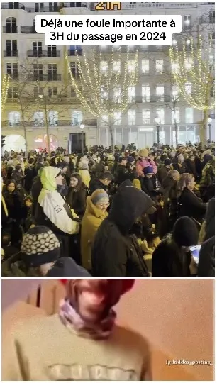 Crowd Outdoors at Night, Smiling Person