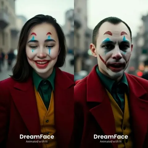 Two Clowns in Urban Setting