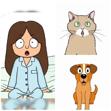 Cartoon Characters with Surprised Expressions