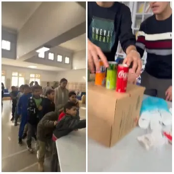 Children and Soda Can Setup