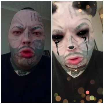 Facial Tattoos with Playful Filter
