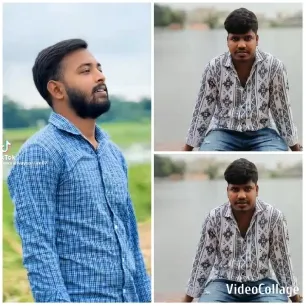 Man by Water in Two Outfits