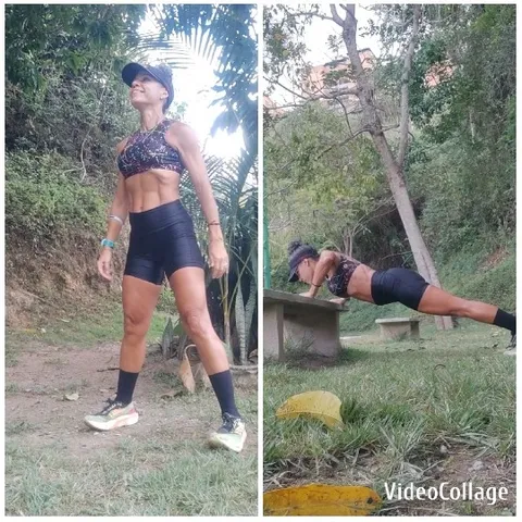 Outdoor Workout with Inclined Push-Up