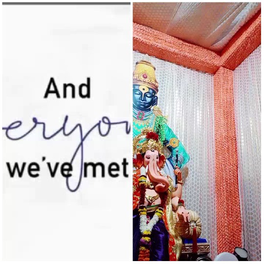 Colorful Deity in Decorated Area