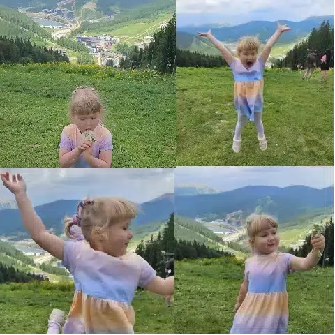 Child Playing in Scenic Landscape