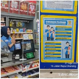 Convenience Store Counter with Staff
