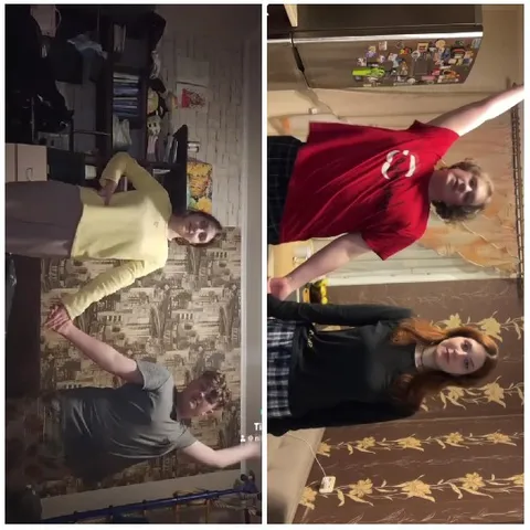 Individuals Posing with Household Decor