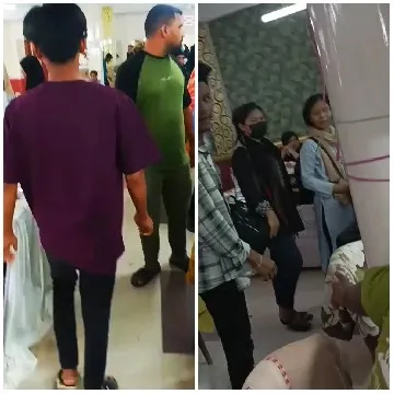 Walking Away in Market and Carpet Scene