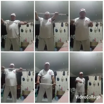 Person Exercising with a Stick