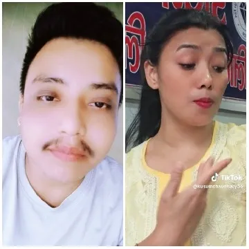 Man and Woman Posing with Gestures
