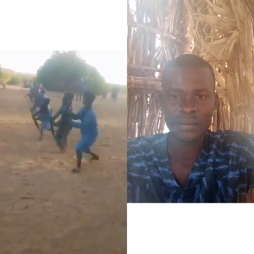 Man in Natural Structure, Children Playing