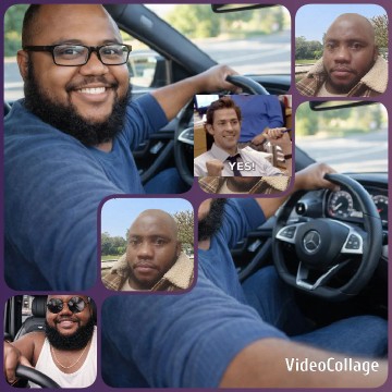 Man Smiling Inside a Car