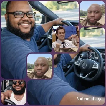 Man Smiling Inside a Car