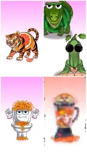 Playful Scene with Tiger and Crocodile