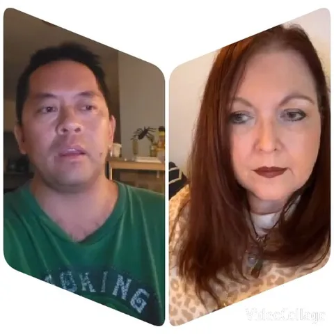 Casual Conversation in Green Shirt