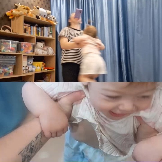 Adult Playing with Child Indoors