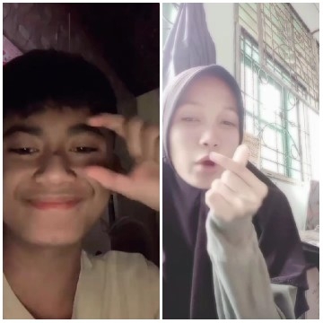 Boy and Girl Making Hand Gestures