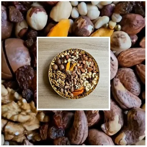 Close-Up of Nuts and Dried Fruits