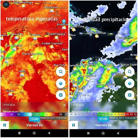 Weather Maps with Temperature and Precipitation