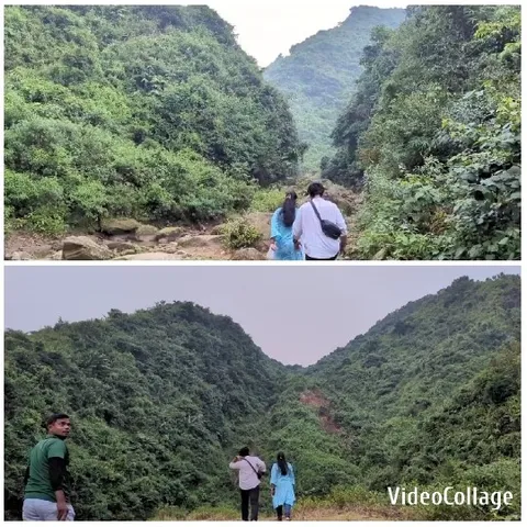 People Walking in Lush Hills