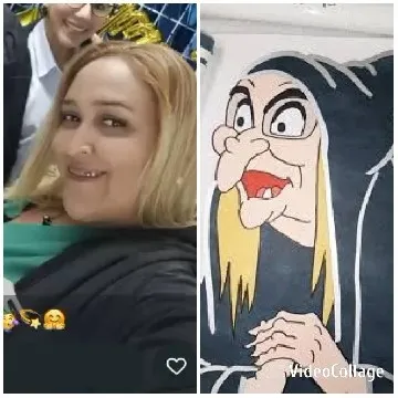 Blonde Person with Cartoon Witch