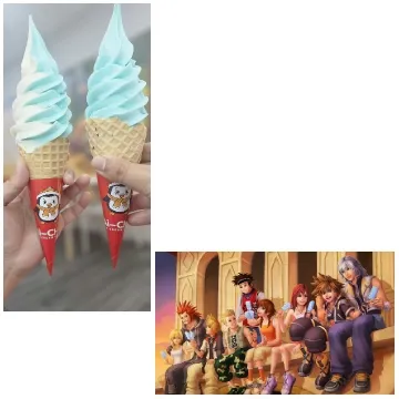 Blue Ice Cream Cones with Characters