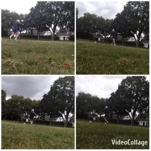 Soccer Game on Grassy Field