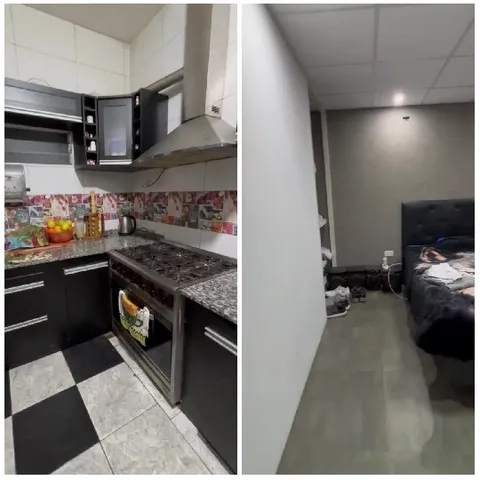 Kitchen and Bedroom Split View